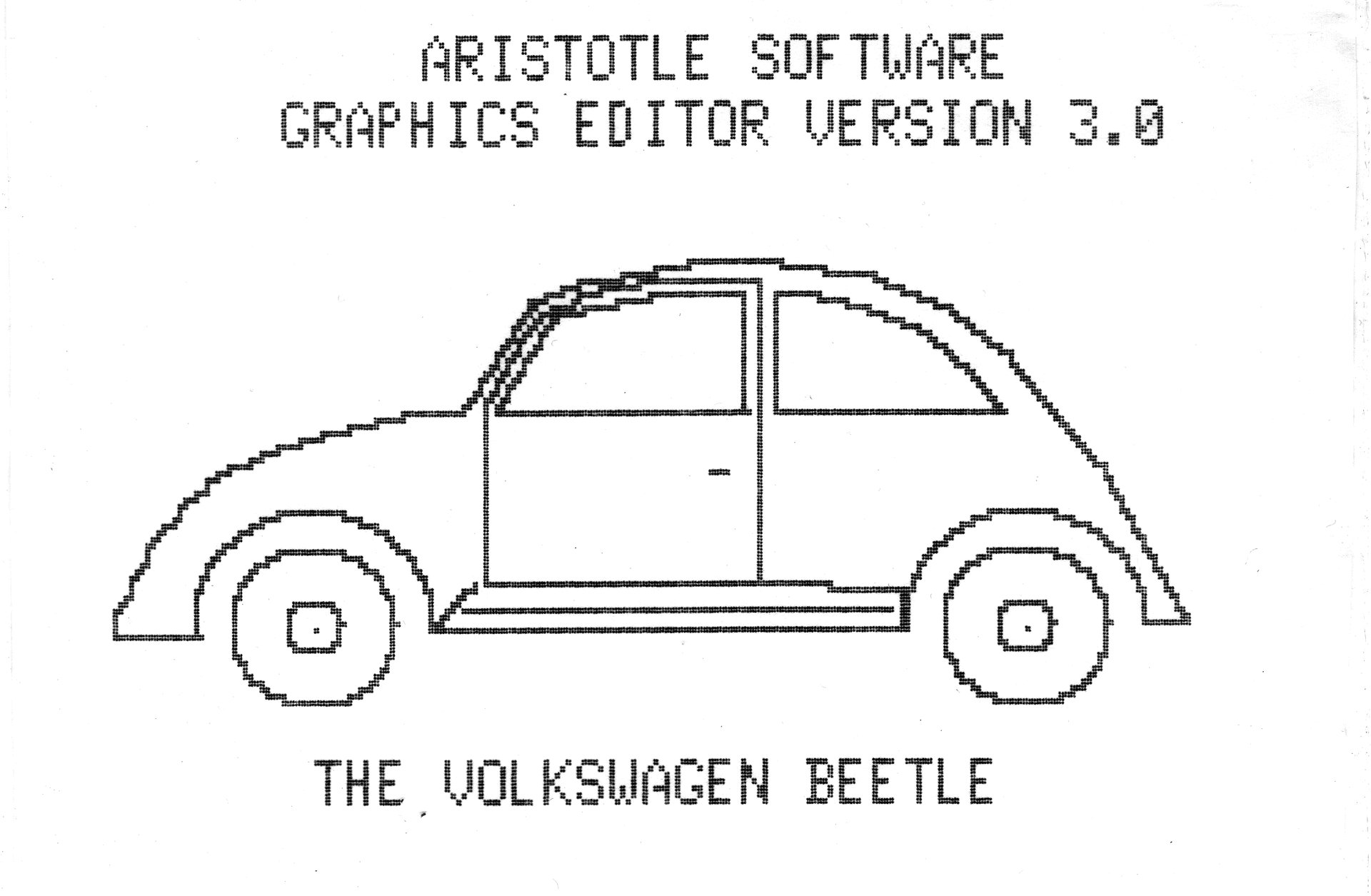 Aristotle Software - Graphics Editor 3.0 packaging - Volkswagen Beetle