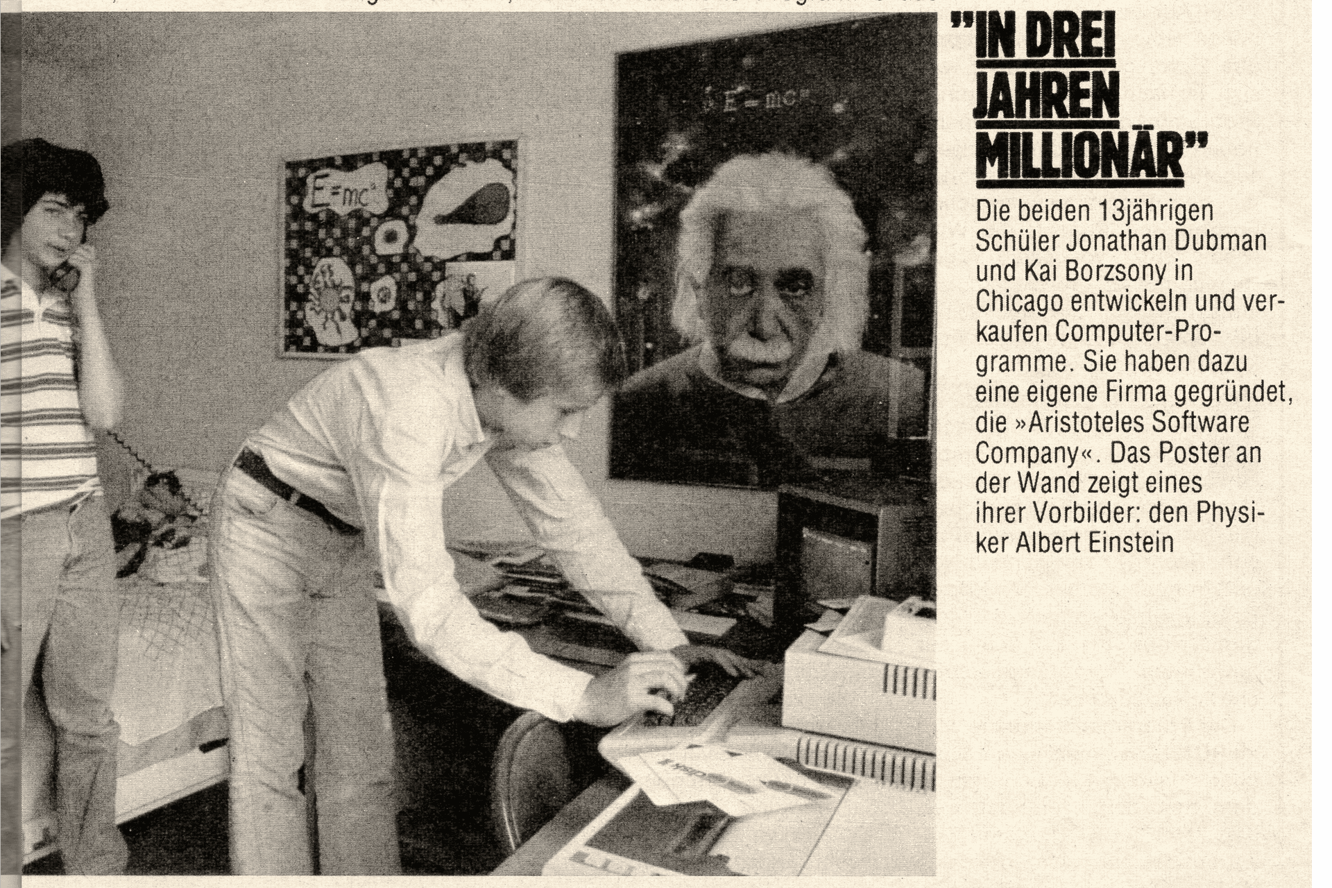 Jonathan Dubman and Kay Borzsony in Stern Magazine, August 1982