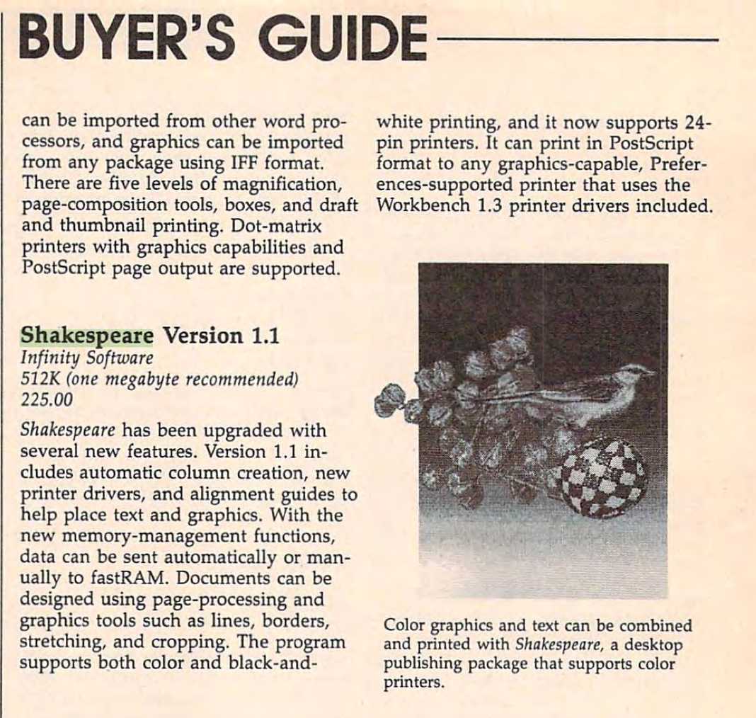 Shakespeare 1.1 press in Amiga magazine